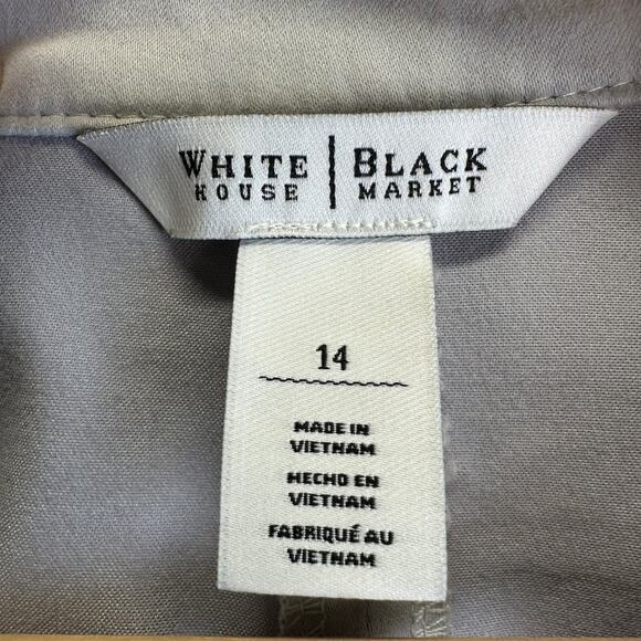 WHBM Light Gray Full Zip Blazer Jacket Womens Size 14 Business Casual Feminine - Picture 12 of 16